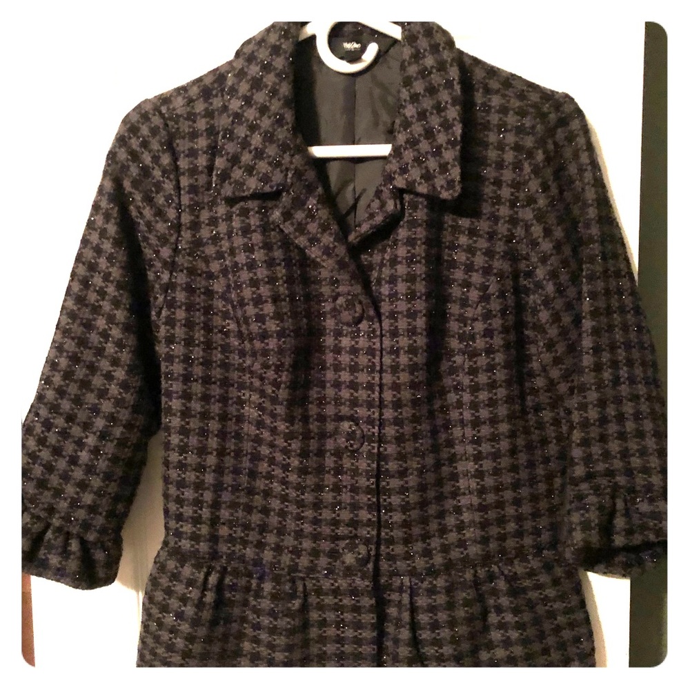 Mossimo 3/4” grey/black glittery cropped jacket